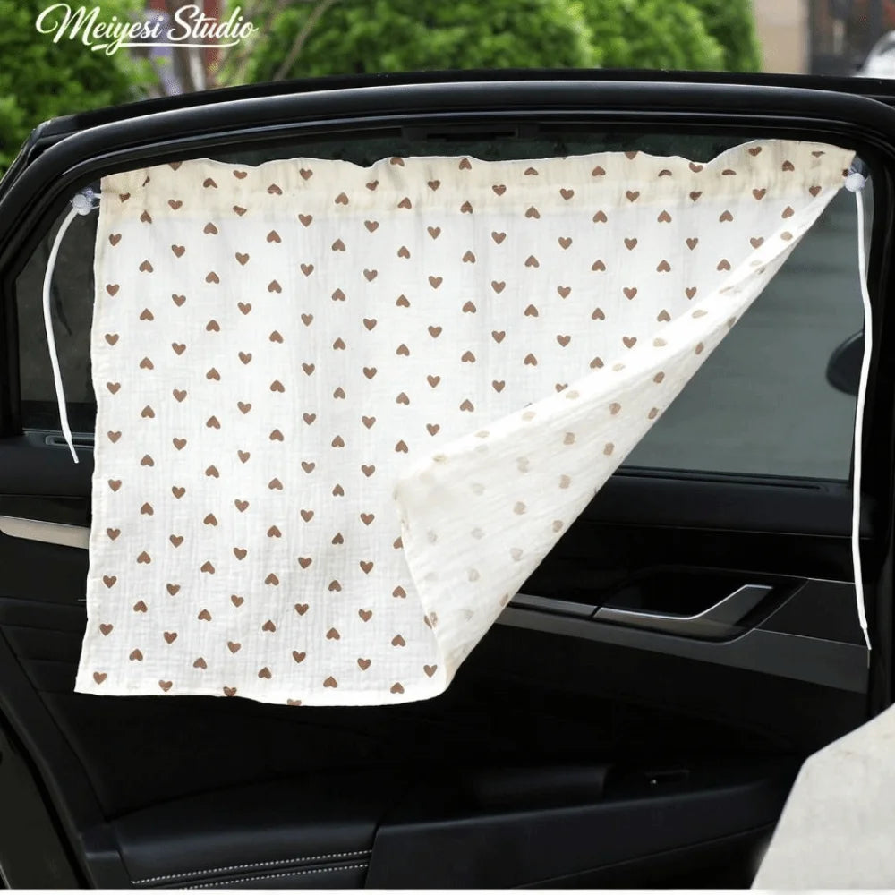 Universal Suction Cup Car Curtains Cute Cartoon UV Protection Zpaxo
