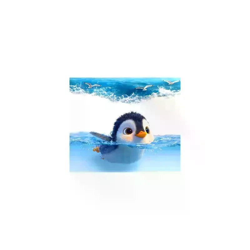 Creative Self-adhesive Cute Penguin Toilet Stickers Waterproof Bathroom Decals Decoration Zpaxo
