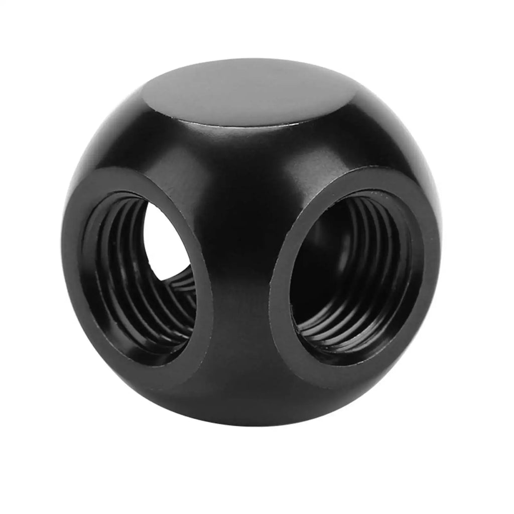 Water Cooling Connector G1/4 Threaded 3 Way Brass Adapter Computer Water Cooling Fitting Spherical Connector Zpaxo black
