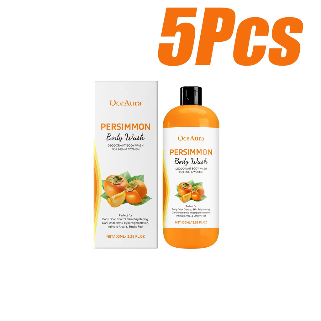 OceAura Persimmon Body Wash Gel – Moisturizing Shower Gel Body Wash Gel Zpaxo 5 x 100ml Boxed Others