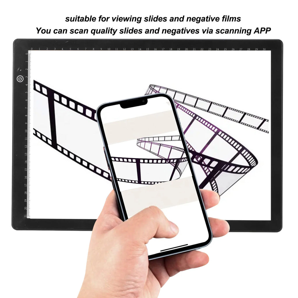 Slide Viewer 3 Brightness Levels A4 Soft LED Light Film Scanning Box