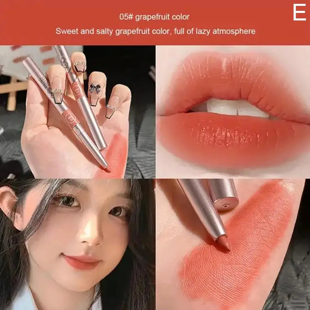 Matte Waterproof Automatic Lip Liner – Long-Lasting Moisturizing Automatic Lip Liner Zpaxo Grapefruit red