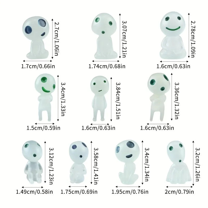 Luminous Resin Ghost Figures Miniature Alien Decor Aquarium DIY