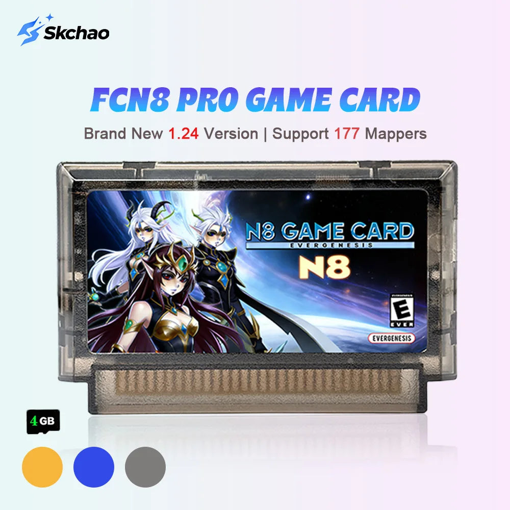 New 2000 in 1 Games FC N8 Flash Cartridge OS V1.24 Support 177 Mapper with 4GB Card for Family Computer 8-Bit Video Game Console Zpaxo