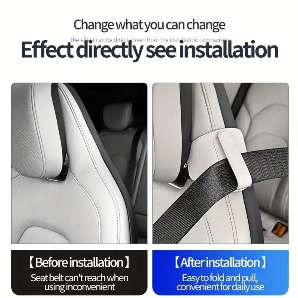 Adjustable Strap Seat Belt Adjustment Device PU Leather Avoid Noise Zpaxo