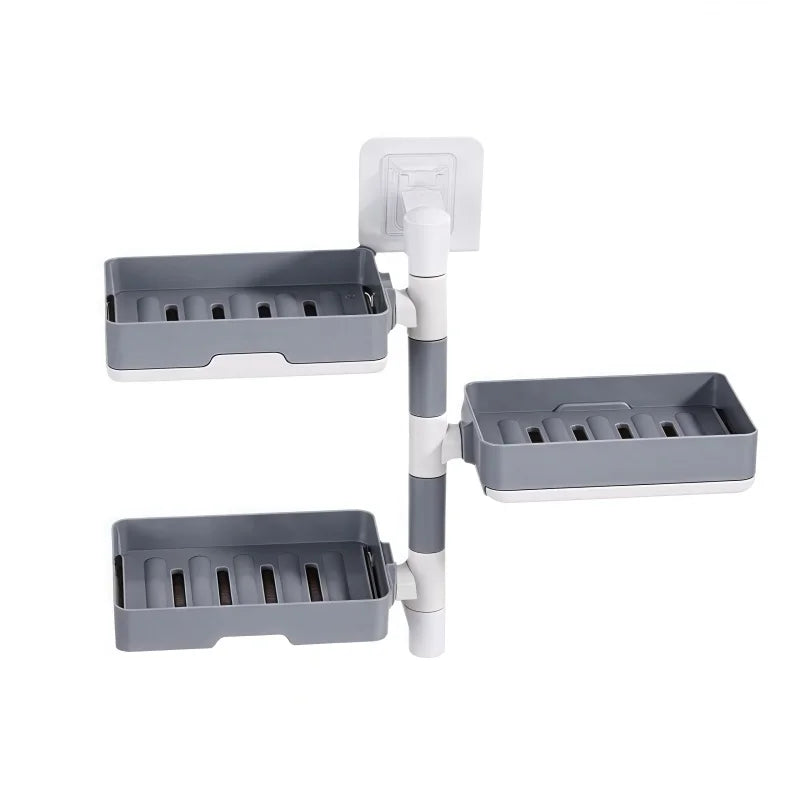 Rotary soap box Soap box perforation-free wall mounted drain storage rack multi-function dry and wet separation Zpaxo