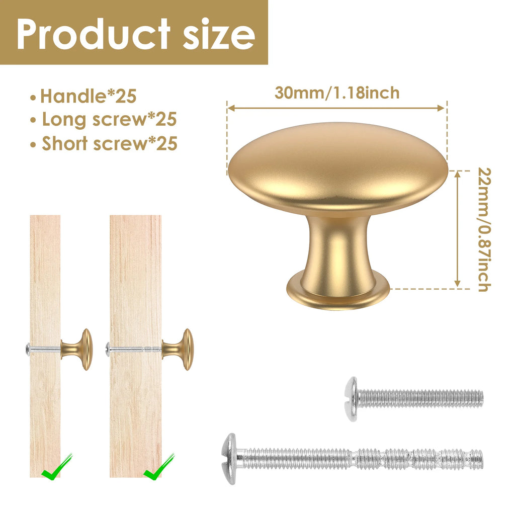 25Pcs Drawer Knob Set Zinc Alloy Cabinet Handles Rustproof Gold Dresser Knobs Decorative Drawer Pull Handle Furniture Hardware Zpaxo