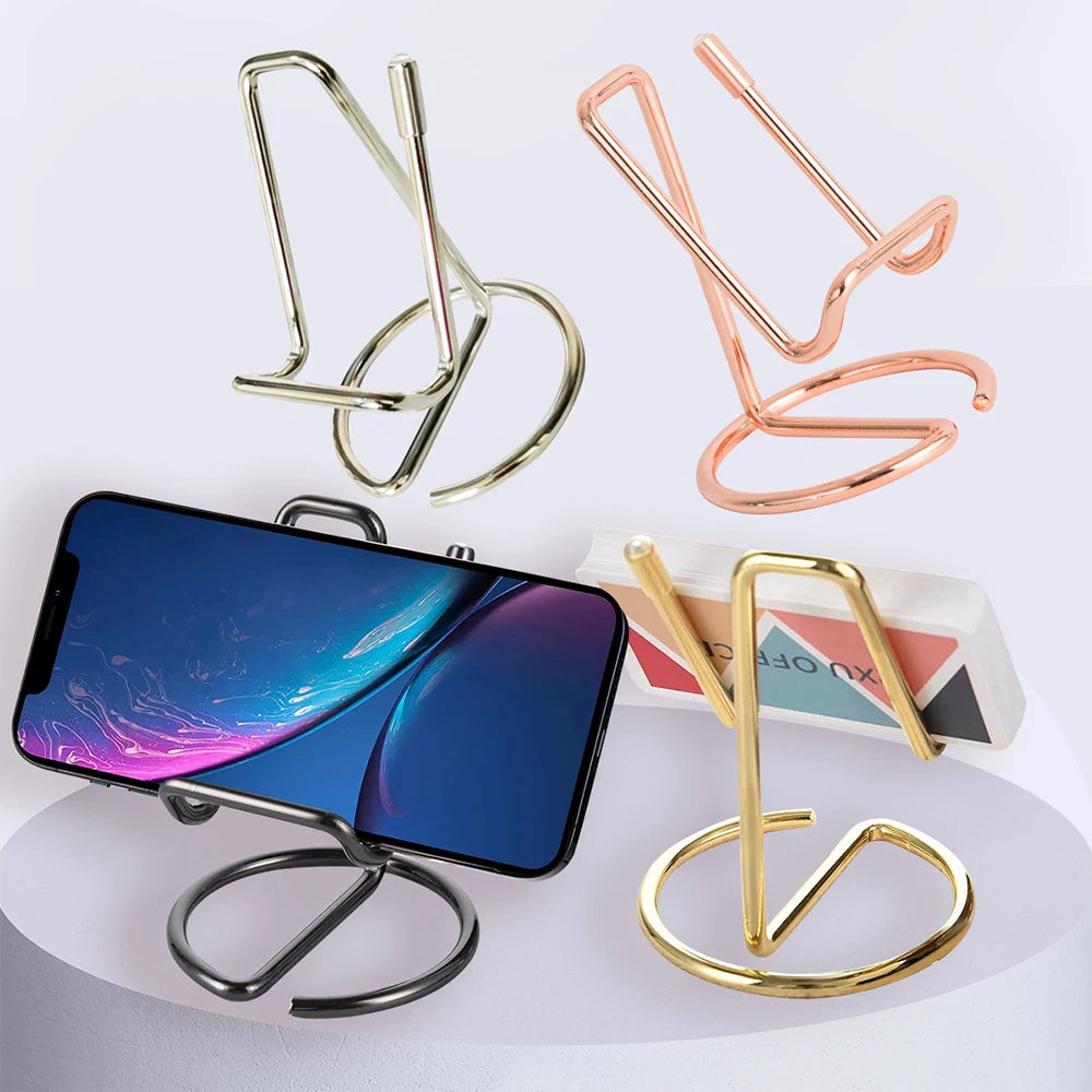 Desktop Phone Holder Simple Metal Business Card Holder Stand Office Desktop Business Name Card Display Organizer Zpaxo