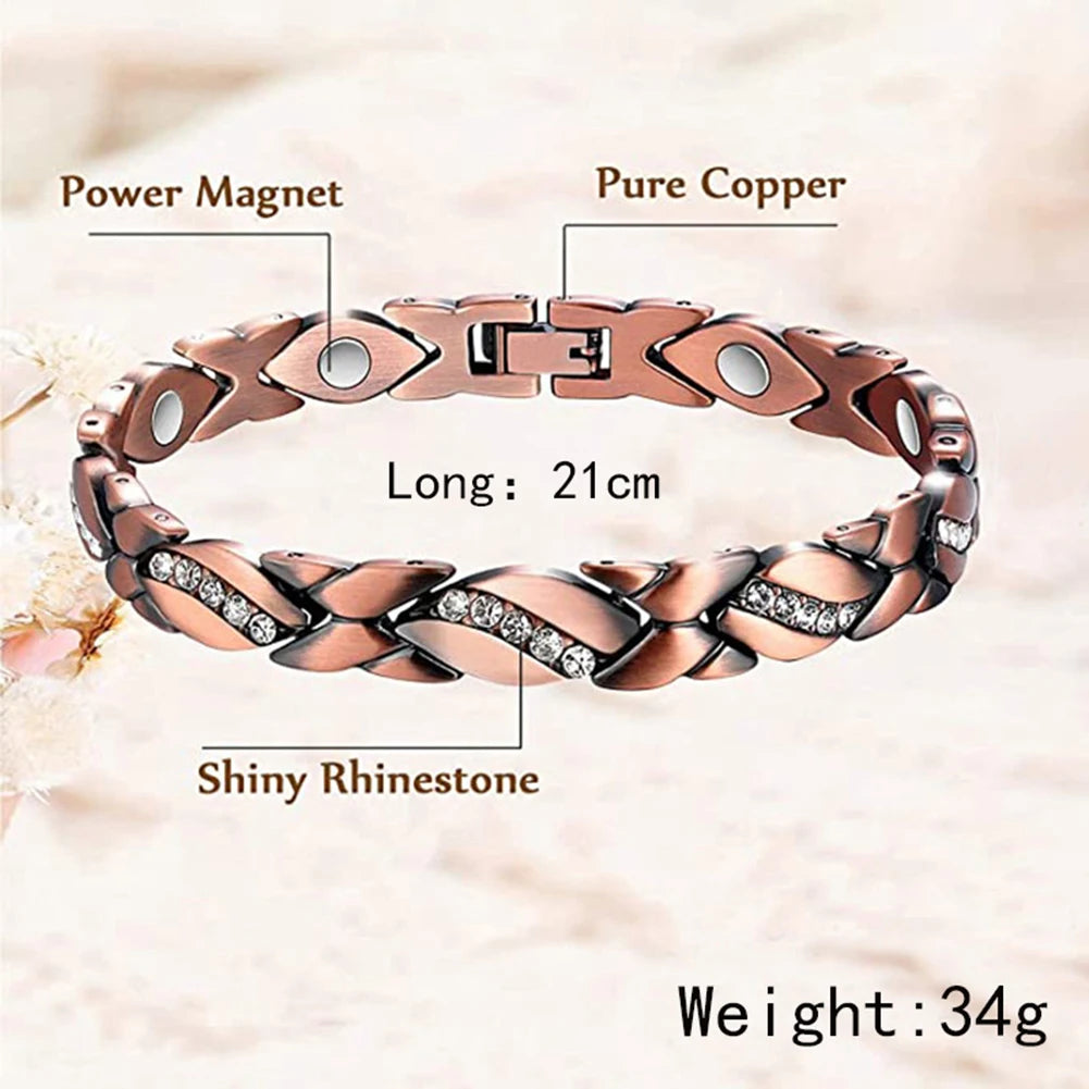 Ultra Magnetic Bracelets with 3500 Gauss Magnets Magnetic Bracelet Pure Copper for Women Men Jewelry Gift Zpaxo