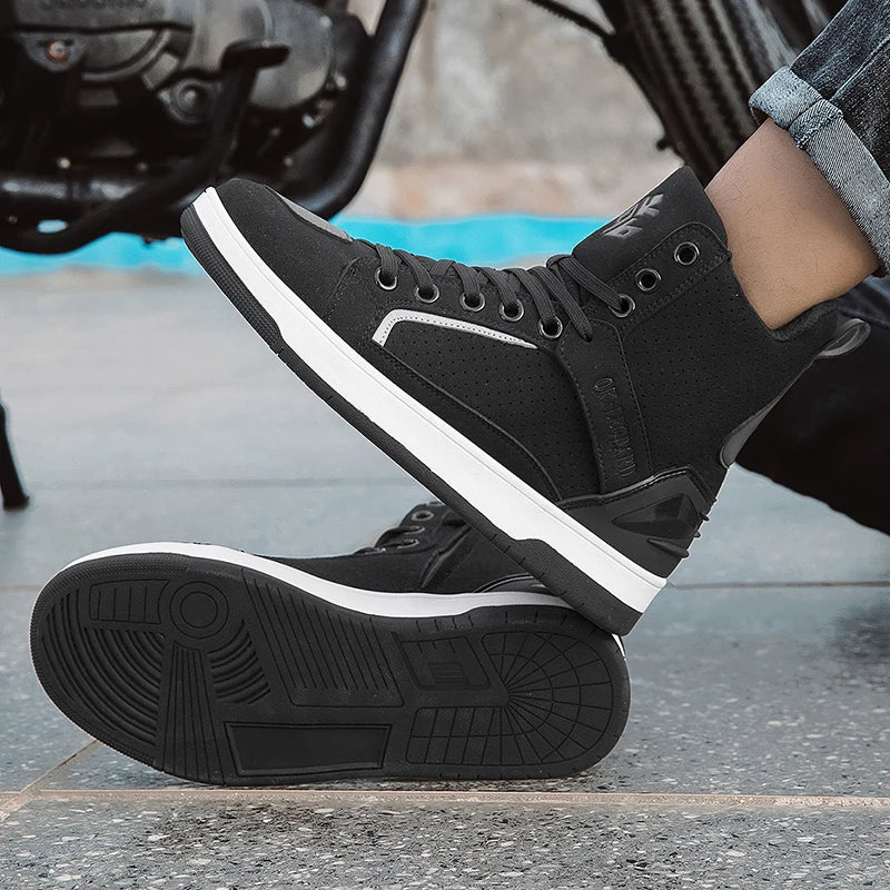 Lexsan Motorcycle Boots Men Leather Motos Breathable Anti Slip