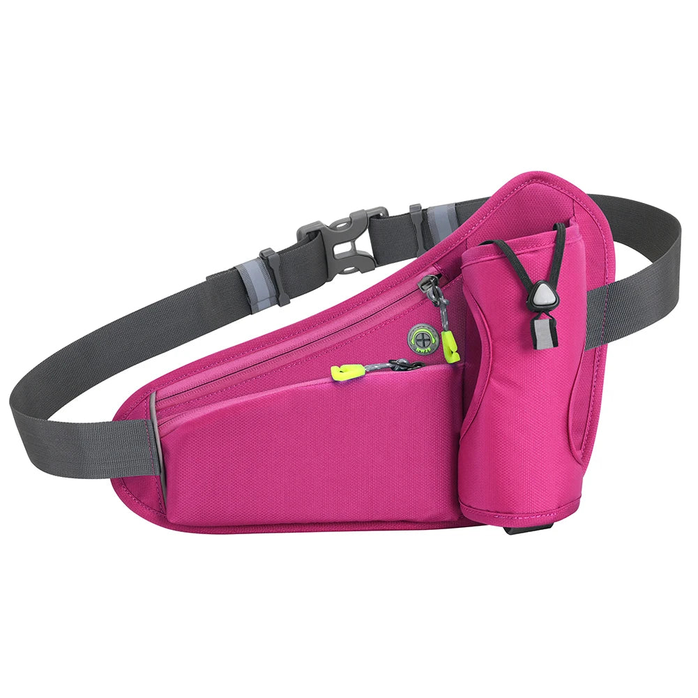 Running Waist Bags Water Bottle Holder Hydration Belt Bag Cell Phone Jogging Cycling Bag For Men Women Sports Fanny Pack Gym Run Zpaxo Red