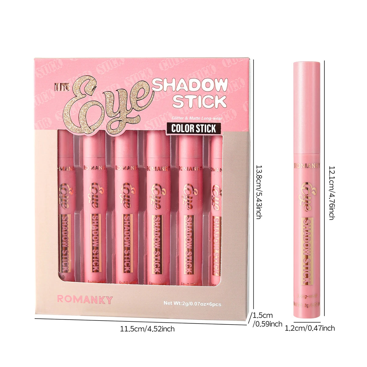 Matte Effect Eyeshadow Stick Natural Long-lasting Multi-purpose Shiny Zpaxo