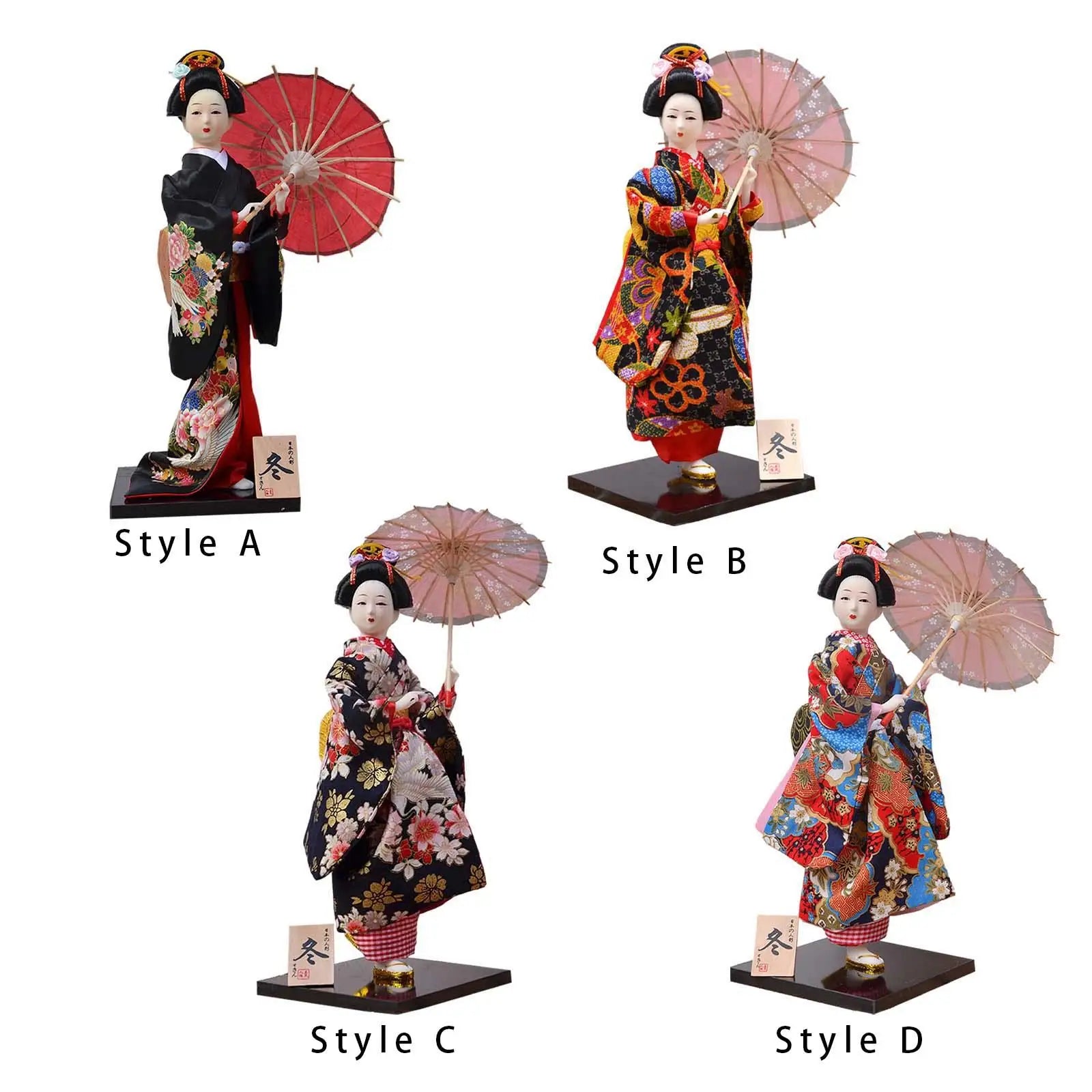 Japanese Geisha Doll Figurine – 12 Inch Kimono Statue Décor Decorative Figurine Zpaxo