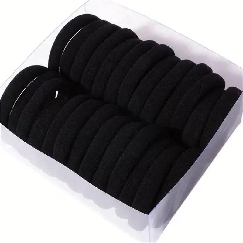 50pcs Black Elastic Hair Ties – Seamless Design, Gentle on Hair, Easy to Use, Everyday Essentials Zpaxo