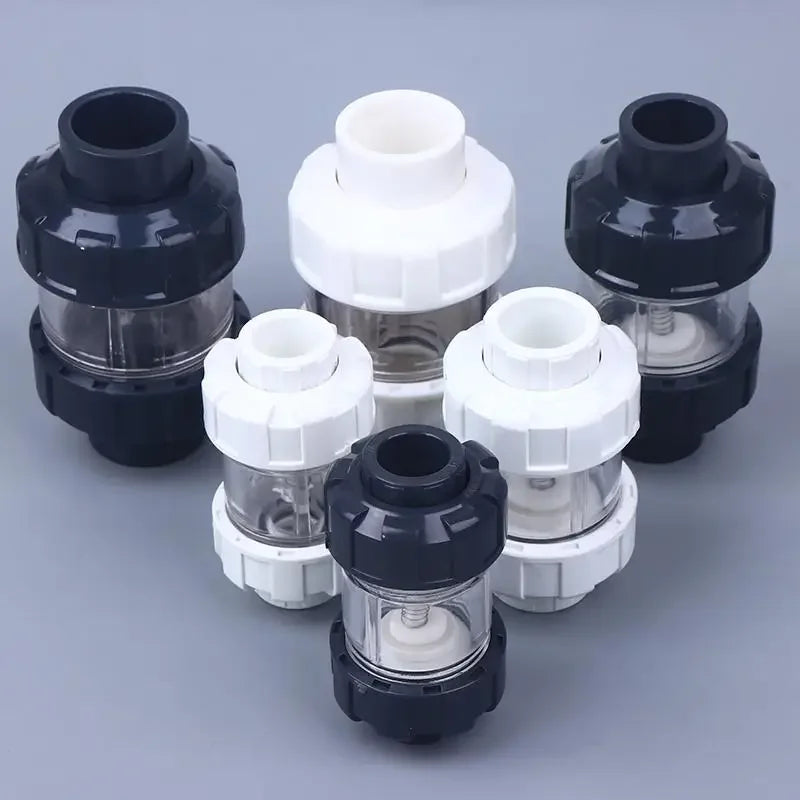 1PC PVC-U Aquarium Check Valves Non Return Anti-siphon Fish Tank Lifting Check Valve 20/25/32mm Transparent Zpaxo