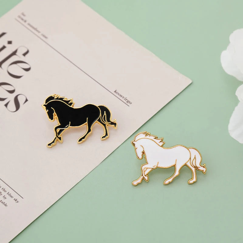 Fashionable Brooch Pins Depicting Year Horse Enamel Animal Jewelry Zpaxo