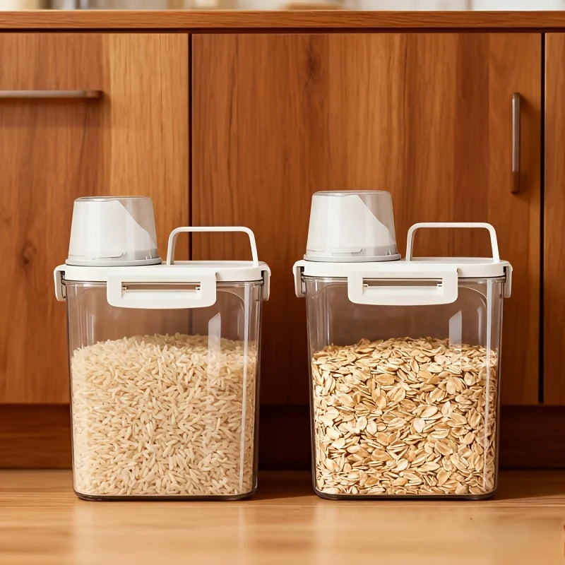 Large Capacity Rice Storage Container Measuring Cup Airtight Zpaxo 2PCS-1.75L