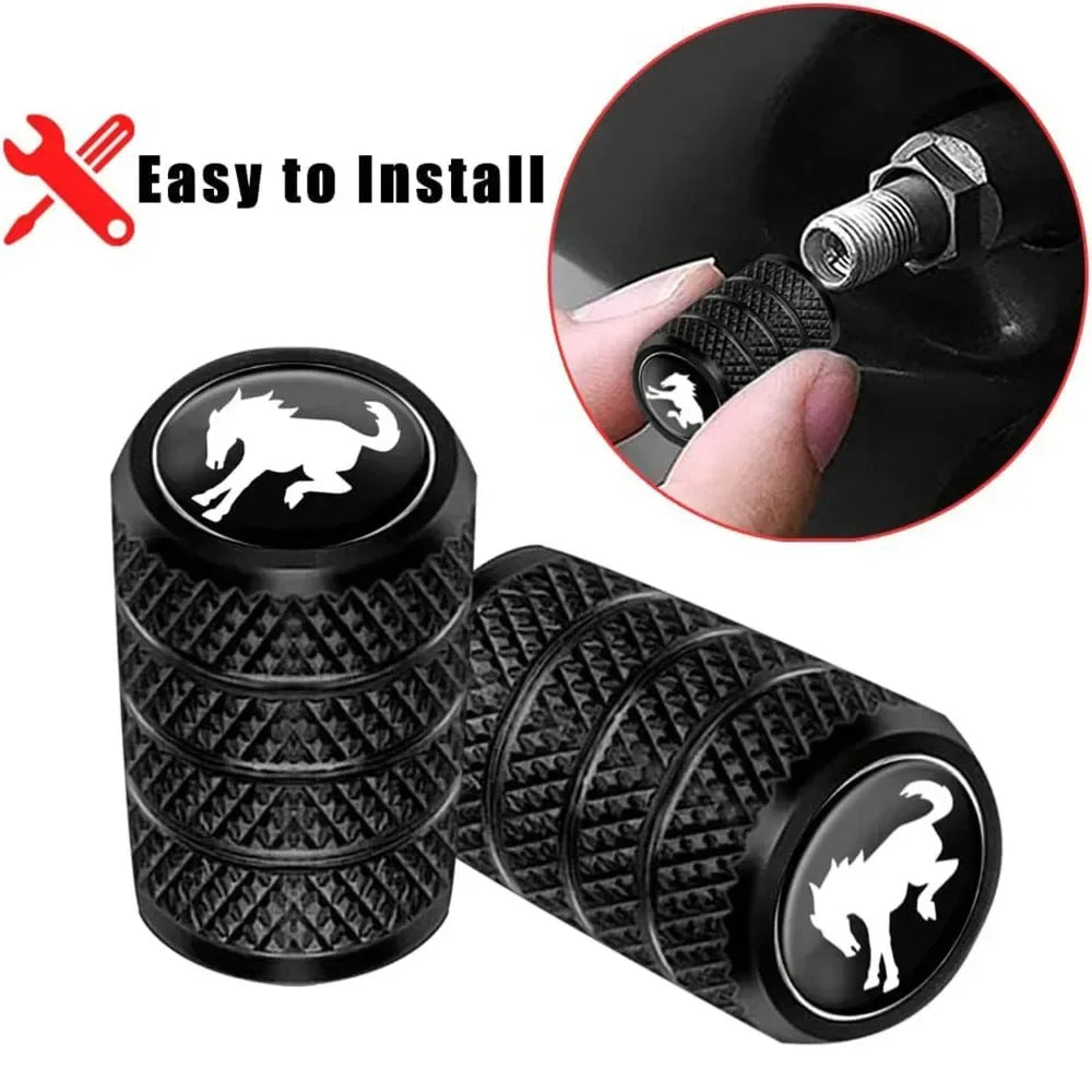4-Pack Metal Tire Valve Stem Caps – Anti-Rust Universal Fit