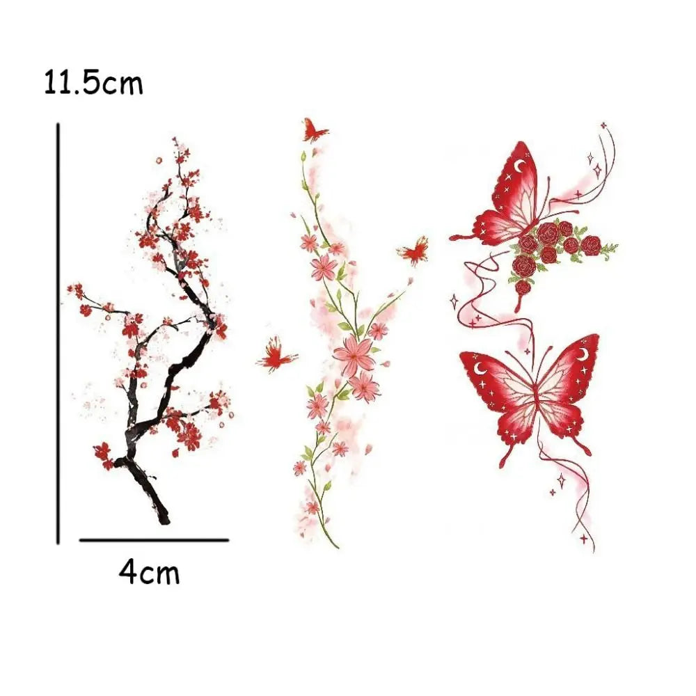 Trendy Flower Temporary Tattoos Glitter Waterproof Arm Tattoo Zpaxo