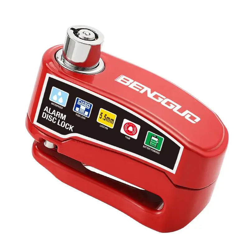 Motorcycle Bicycle Lock Alarm Safety Protection Padlock Disc Aluminum Zpaxo Red