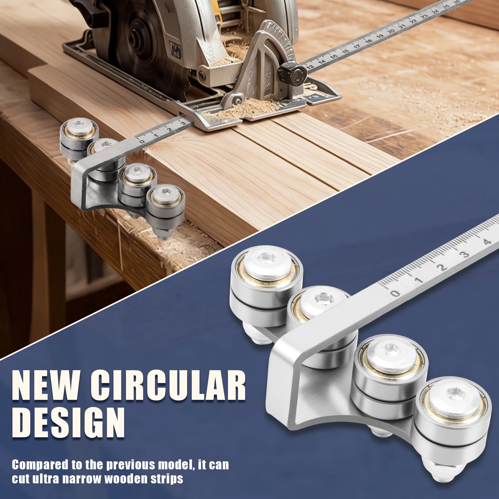 NEW Upgraded Circular Saw Guide Rail Positioning Calipers Stainless Steel Adjustable Precision Cutting Guide for WoodworkingDIY Zpaxo