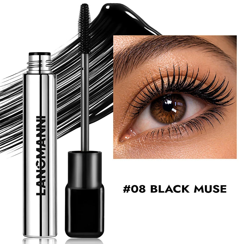 New 8 Colors Waterproof Mascara Lengthens Eyelashes Extension Makeup Durable Thick and Curly Silk Fiber Mascara for Festival Zpaxo 08