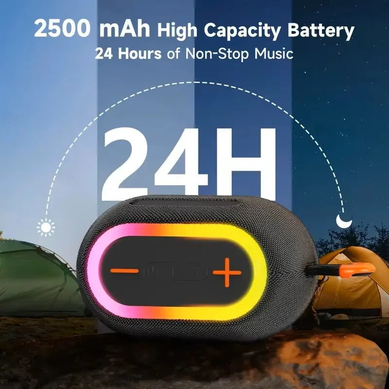 Mini Wireless Stereo Speaker Portable LED Light Supports USB TF Card