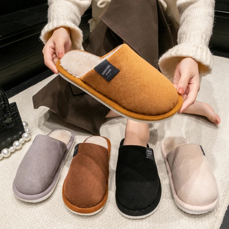 Winter Warm Slippers Men House Non Slip Soft Shoes Comfortable Flat