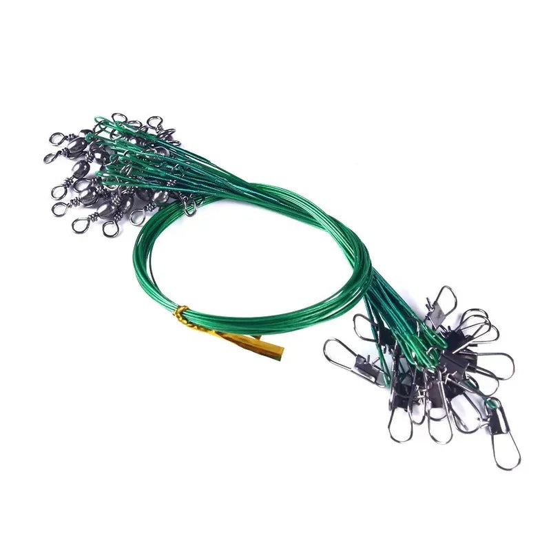 Steel Wire Fishing Leaders with Swivel – Anti-Bite 15–30cm