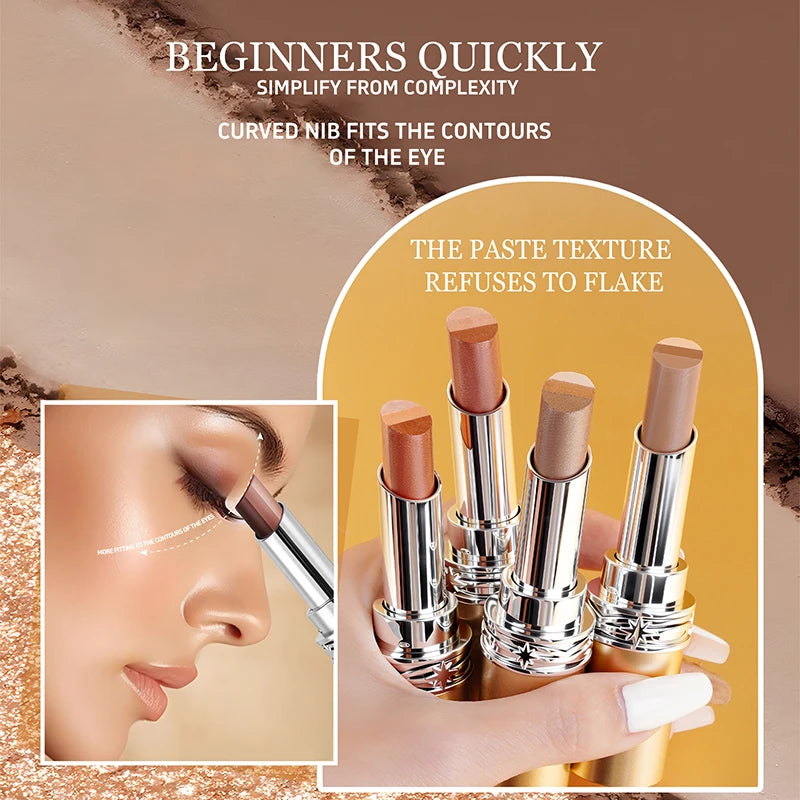 Shiny Three Eye Shadow Stick Waterproof Smooth Natural Makeup