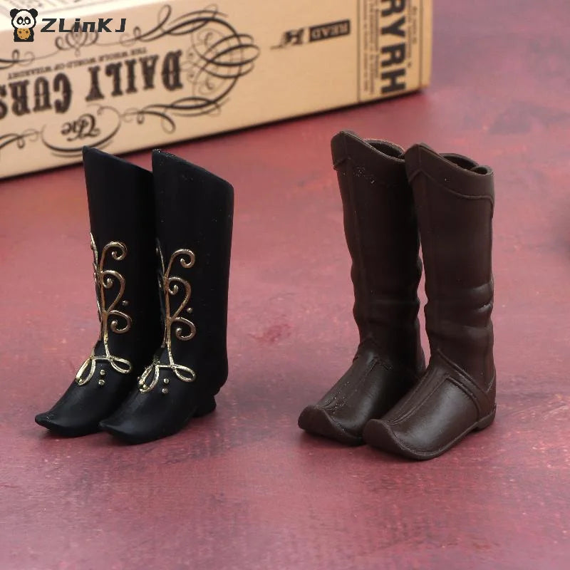 Doll Shoes Medieval Knight Boots Dolls Retro Miniature Gold Zpaxo