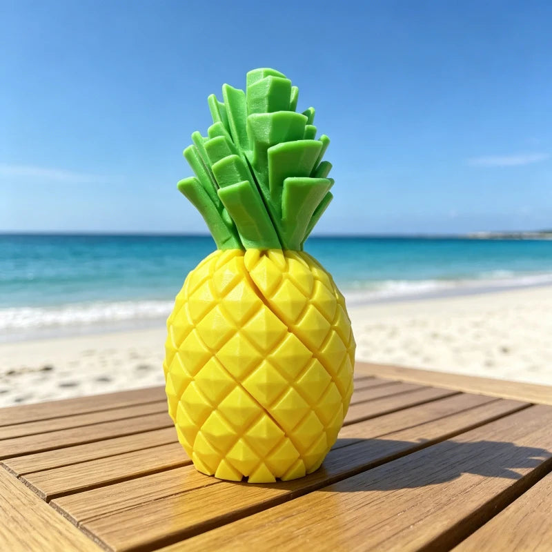 3D-Printed Stress-Relief Pineapple Toy: Creative Rotating Finger Squeezer and Fun Desktop Ornament