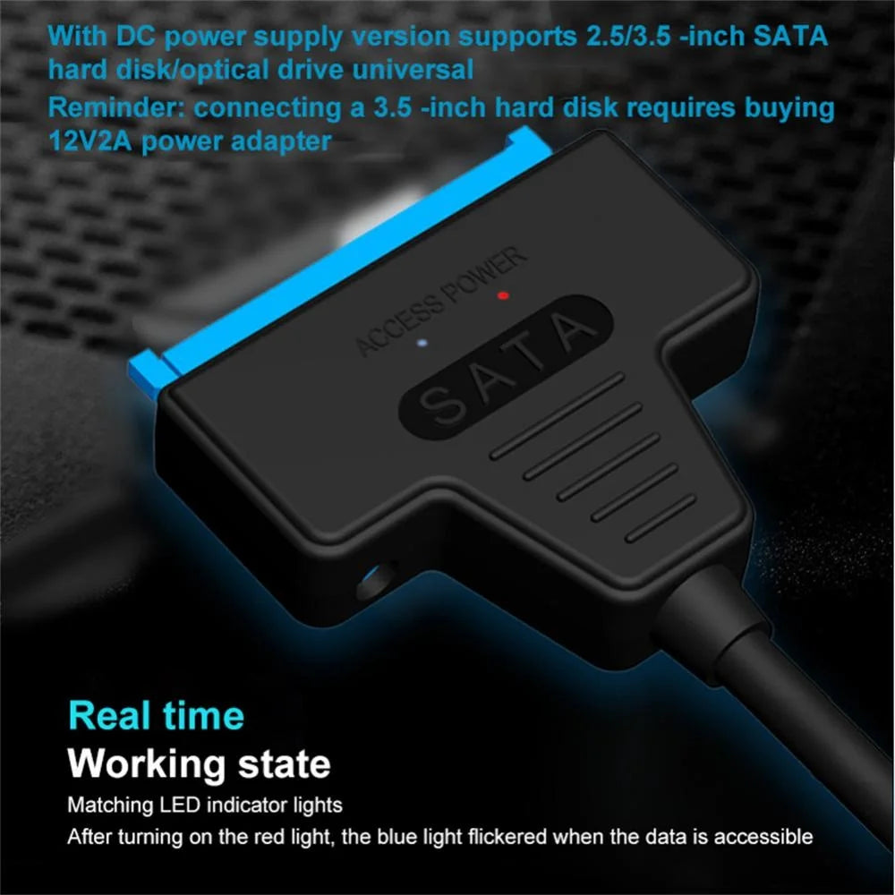 SATA to USB 3.0 / 2.0 Cable Up to 6 Gbps for 2.5 Inch External HDD SSD Hard Drive SATA 3 22 Pin Adapter USB 3.0 to Sata III Cord Zpaxo