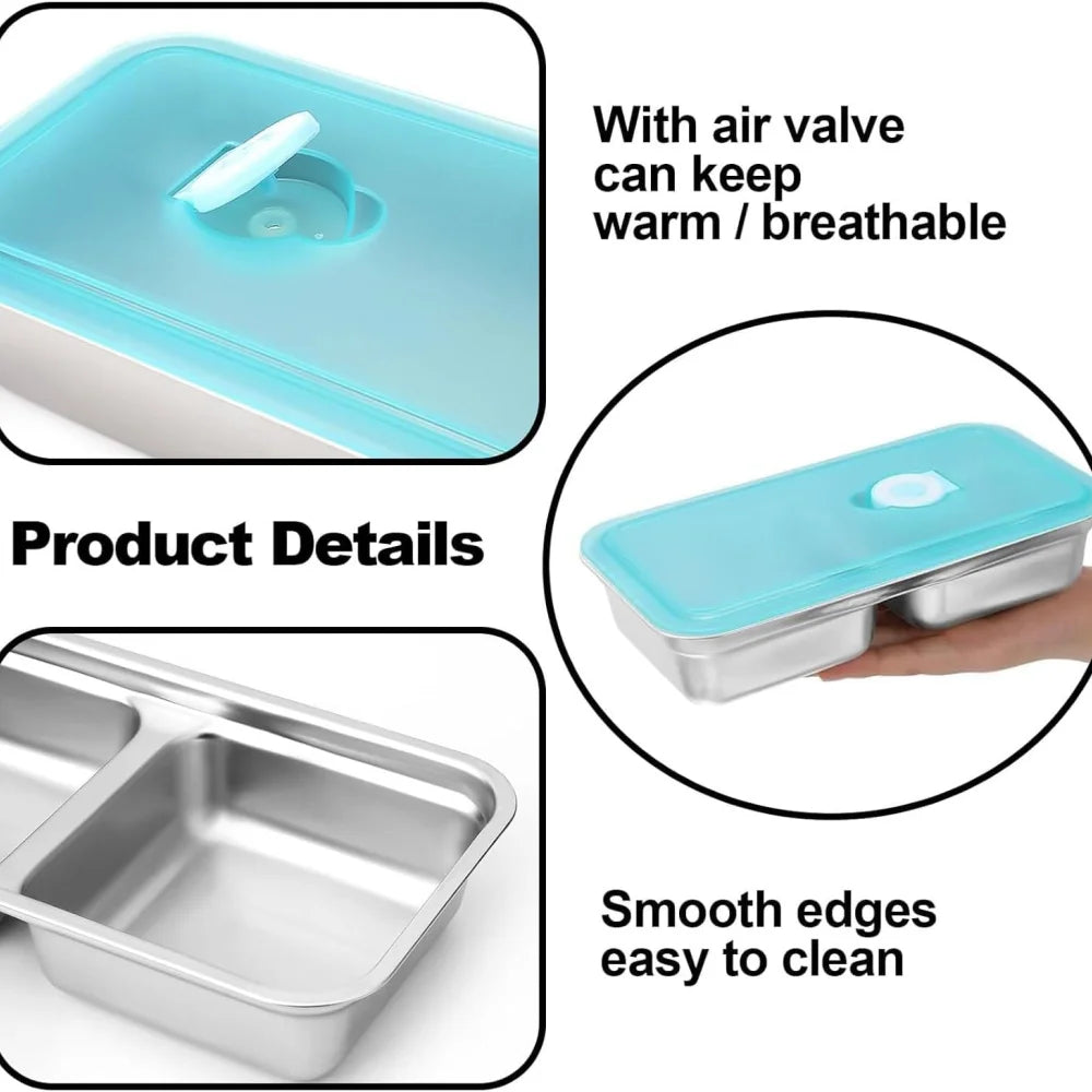 Snack Container Reusable Double-layer Container-stainless Steel Zpaxo