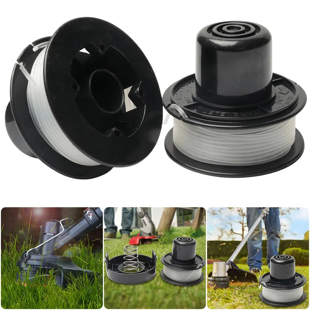 20ft String Trimmer Line Replacement Spools Spool Cap Covers Spring