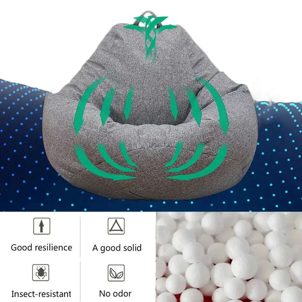 Lazy Sofas Cover Chairs Without Filler Comfortable Adults Bean Bag Chair Couch Living Room Bedroom Home Tatami Lounger Cover Zpaxo