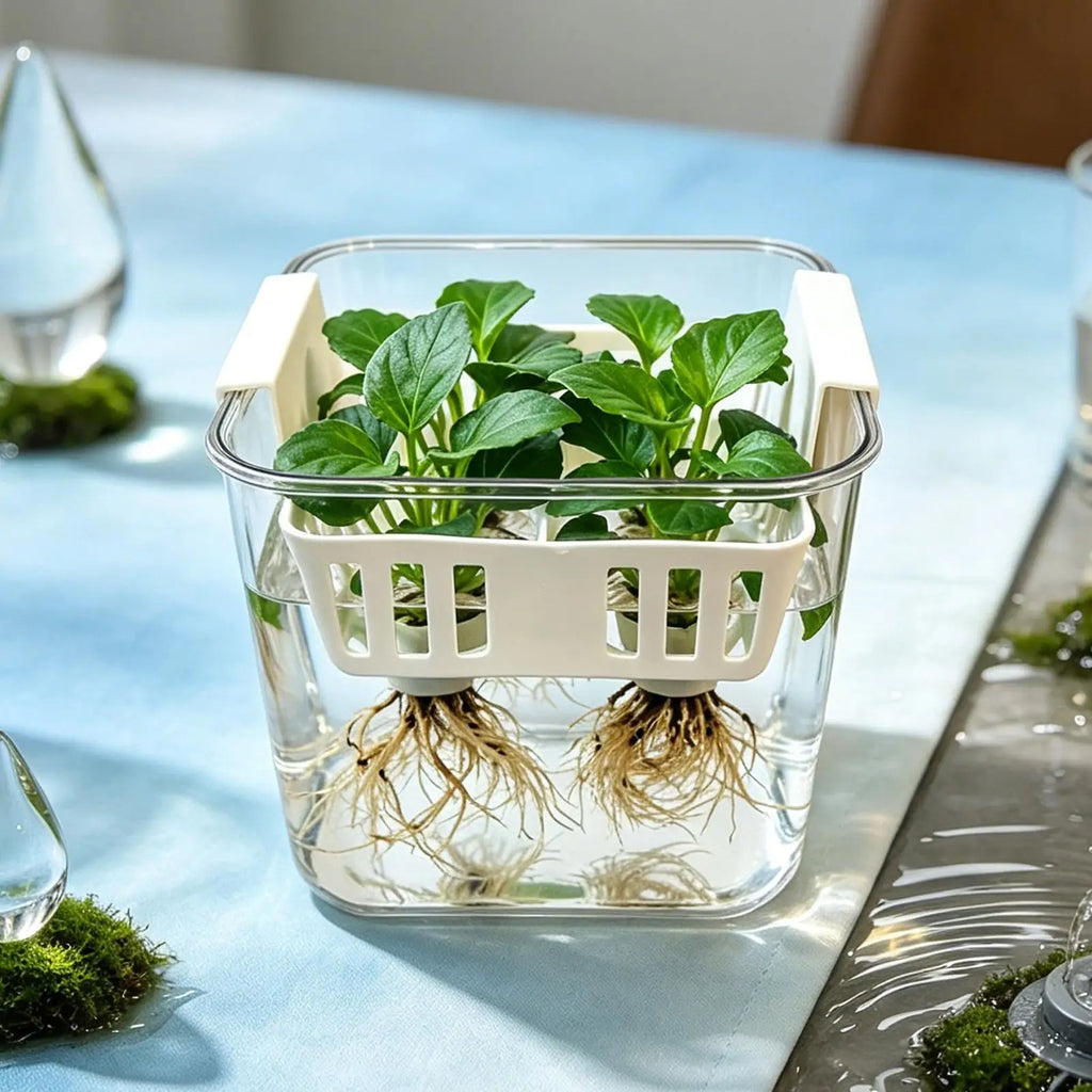 4 Grids Hydroponics Nurserys Pots Planter Containers Clear Tulips Planter Plastic Square Planting Basket Indoor Gardening Zpaxo