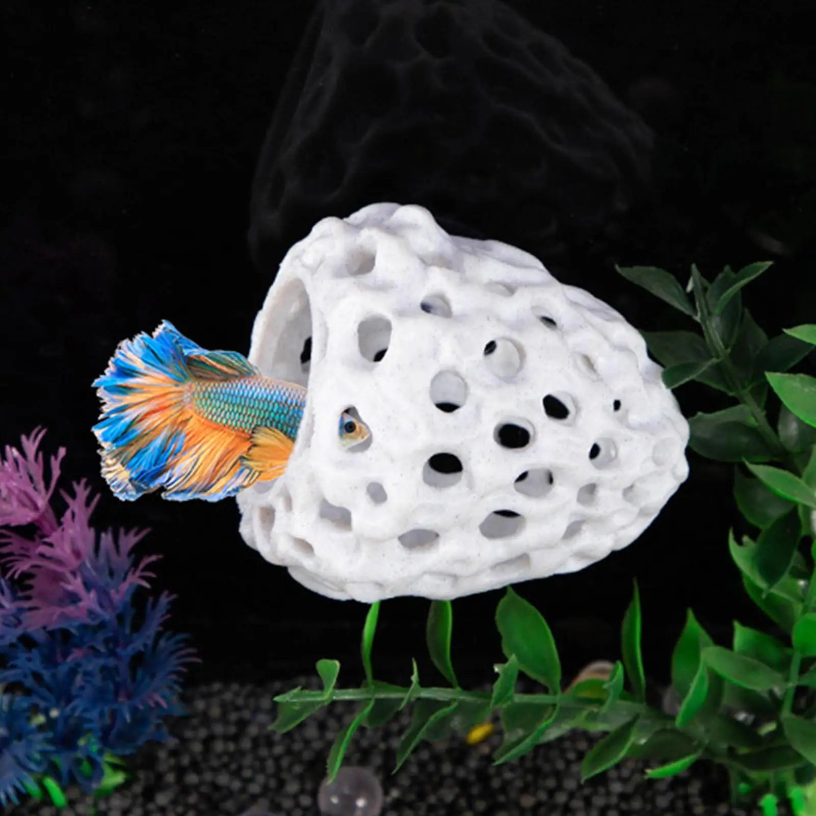 Aquarium Shrimp Cave Hide – Betta & Shrimp Shelter Décor Aquarium Cave Hide Zpaxo