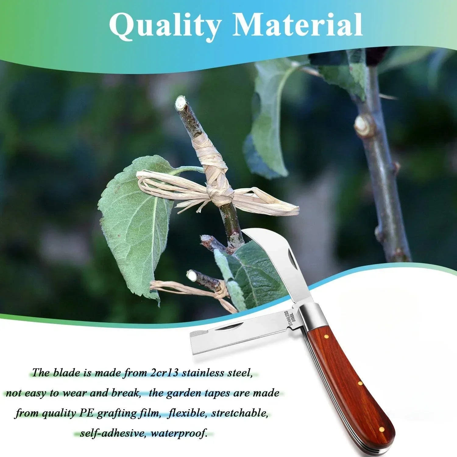 SUITU Folding Grafting Knife – Stainless Steel & Rosewood