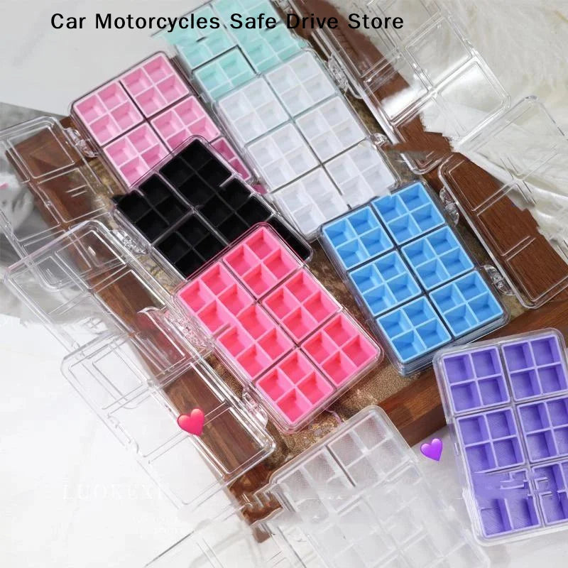 M24Grids Nail Decoration Accessories Storage Box Transparent Jewelry