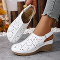 Women Sandals Comfortable Non Slip Beach Shoes Hollow Out Wedge Zpaxo WHITE 43
