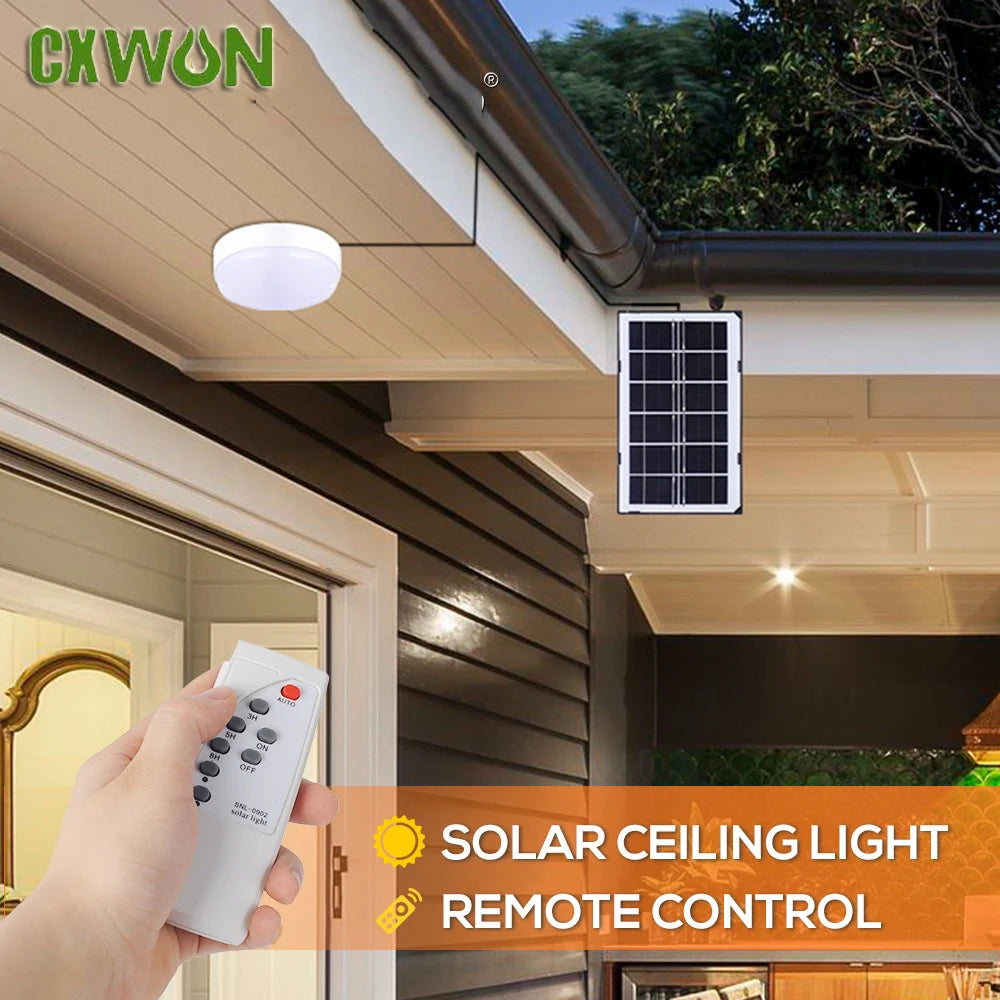 Solar Ceiling Lights Outdoor Remote Control 5M Connection Cable Zpaxo