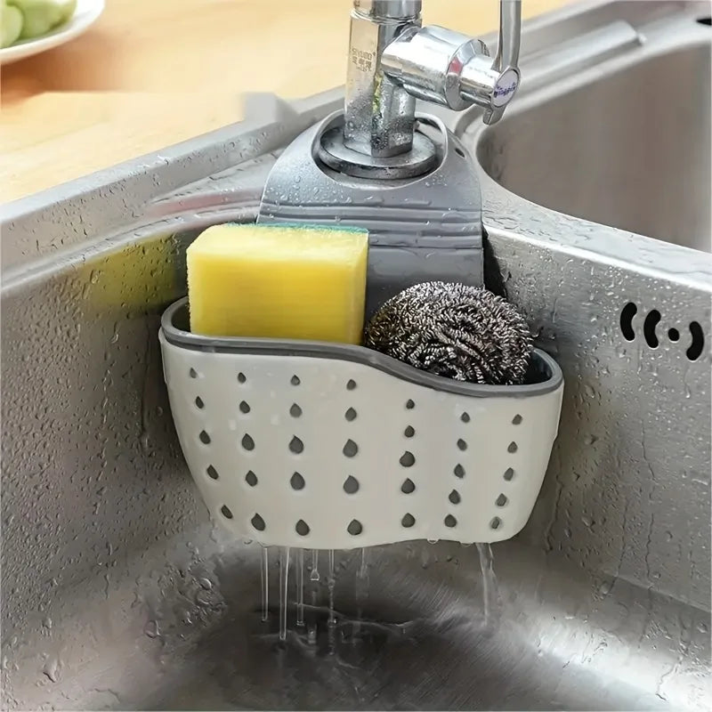 Adjustable Press Button Sink Draining Hanging Basket Kitchen Storage