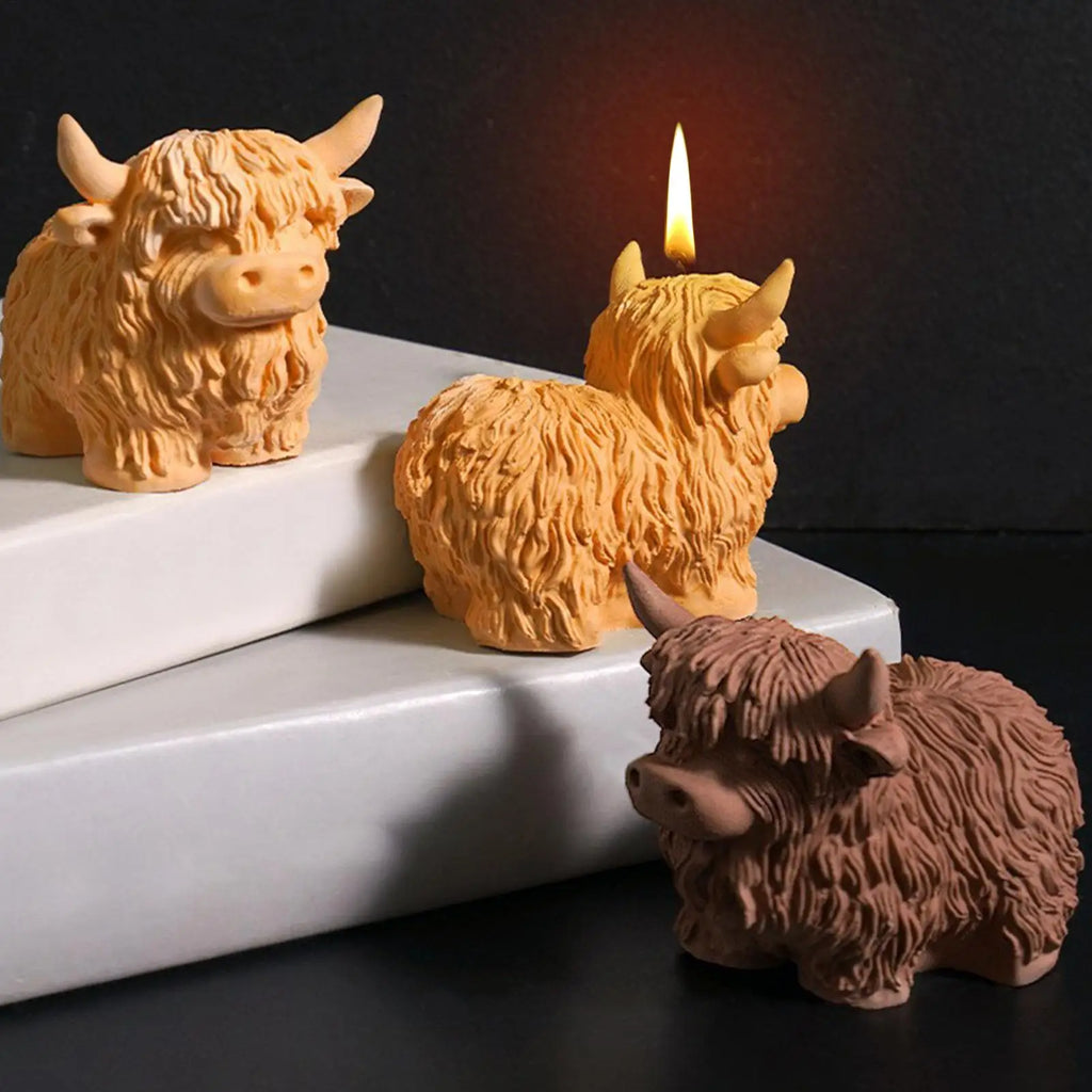 Highland Cow Silicone Mold Reusable 3D Resin Candle Chocolate Cake