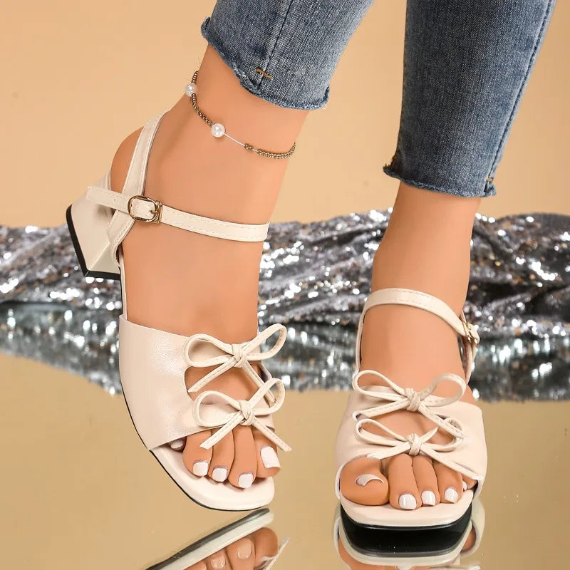 Summer Women's Comfortable Elegant Casual Heel Sandals Women Zpaxo Beige 42