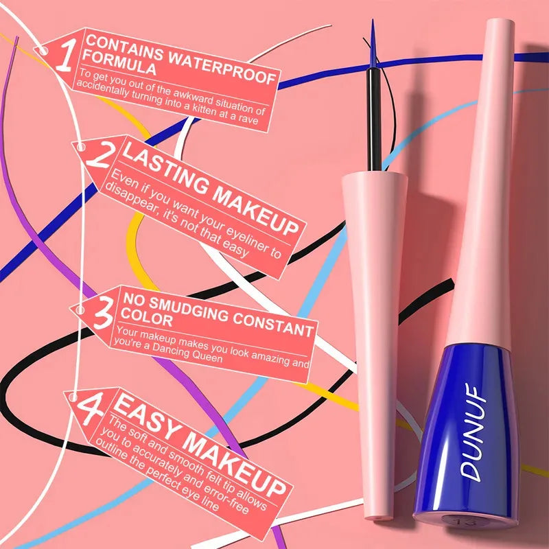 Matte Dark Green Liquid Eyeliner Pencil Waterproof Makeup Colorful Liquid Eye Liner Ultra-thin Long-Lasting Quick-Dry Eye Liner Zpaxo