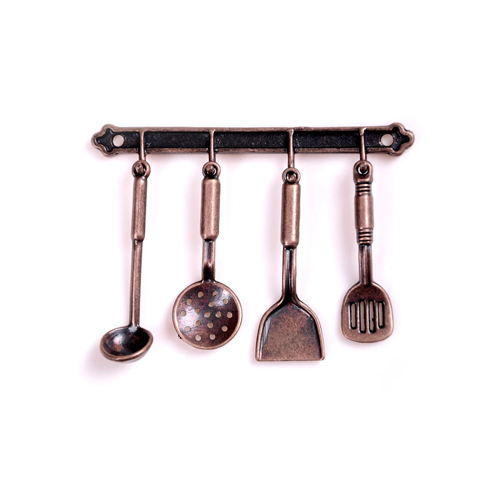 ▶5Pcs 1:12 Doll House Miniature Metal Kitchenware Dollhouse Model Cook Set Zpaxo A