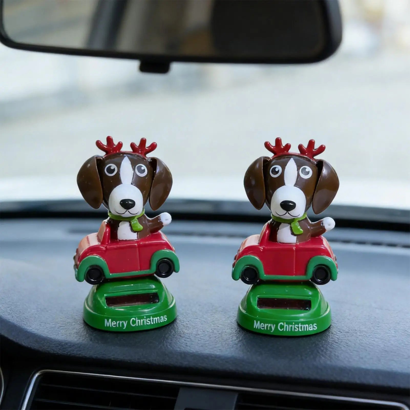 Solar Shaking Head Dog Car Dashboard Ornament | Funny Figurine Solar Dashboard Figurine Zpaxo