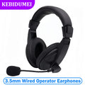 Wired Headphones Operator Headsets Mic Noise Reduction Earphones