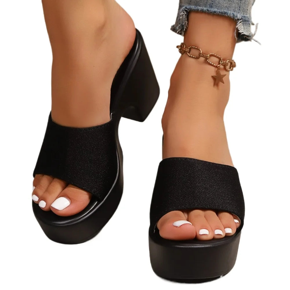 Thick Bottom All-match Fashion Sandals Slippers Women's Night Club